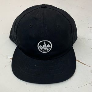 CASUAL Strap Back Hat Leather Strap New without Tags Black